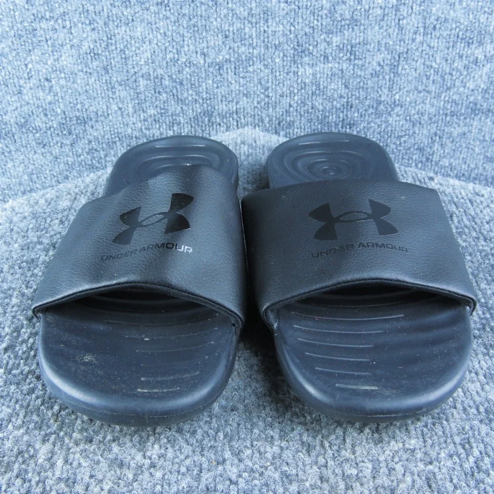 Under Armour Comfort Men Slide‎ Sandals Size 8 Medium Black Synthetic Slip On